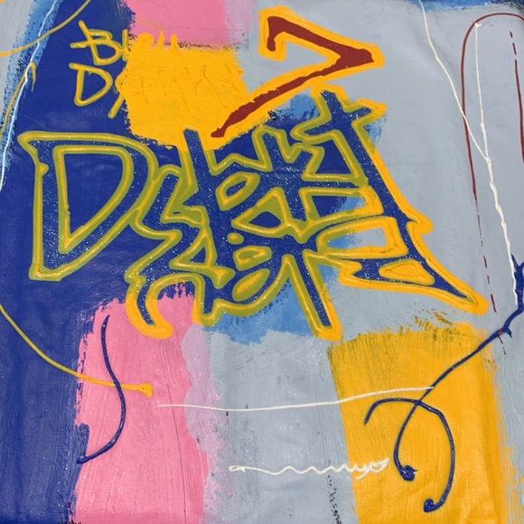 Bleu DSTRKT black graphic t shirt short sleeves one of a kind art to wear size L - Picture 3 of 7